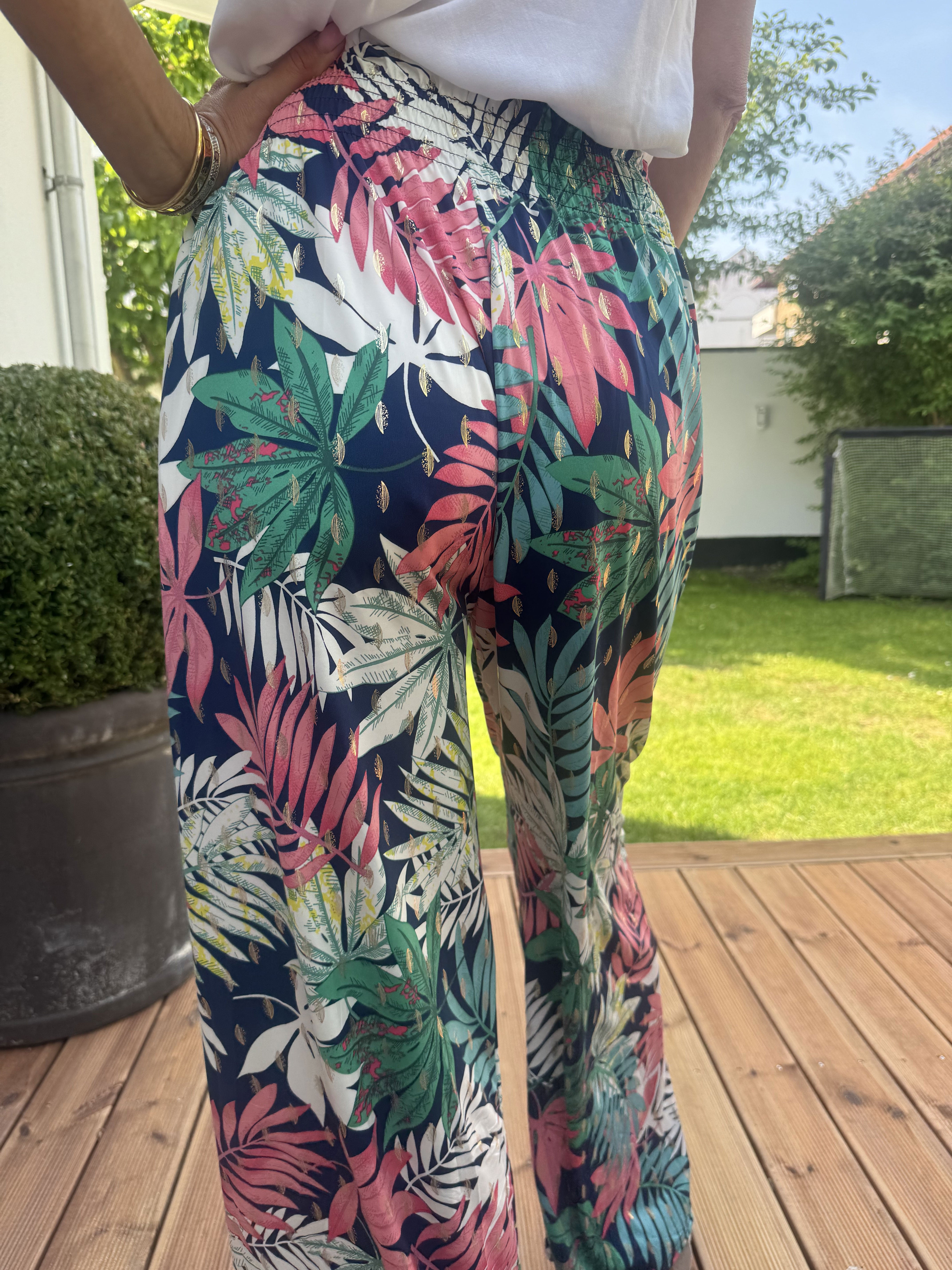 Pams Leaf Pants - Lækkert elastisk stof, som er krølfrit